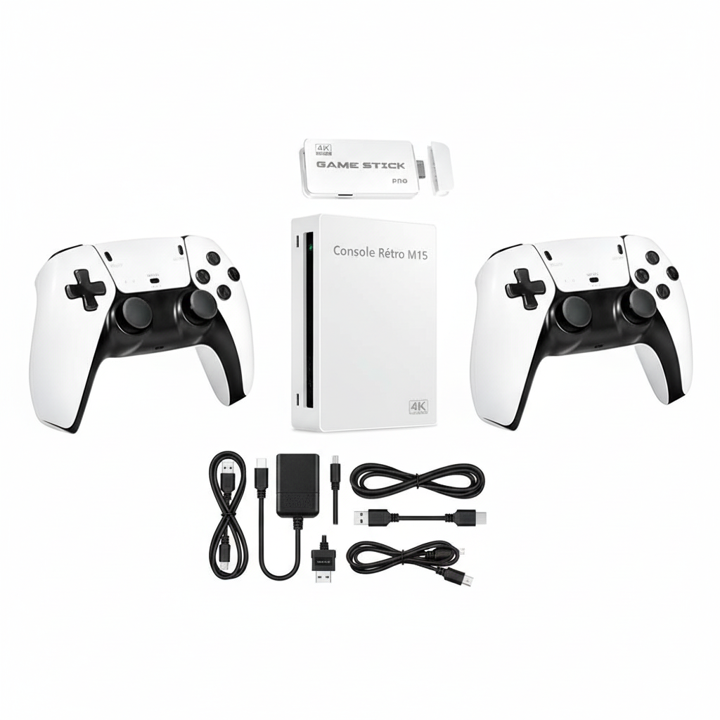 M15 Game Stick 4K HD Retro Handheld Game Consoles Wireless Controller 20000+ Classic Game Portable Video Gaming Player For PS1